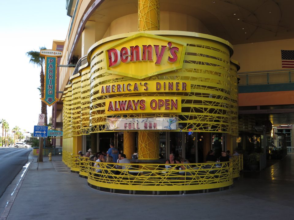 The Fremont Street Denny’s in Las Vegas, with its own wedding chapel