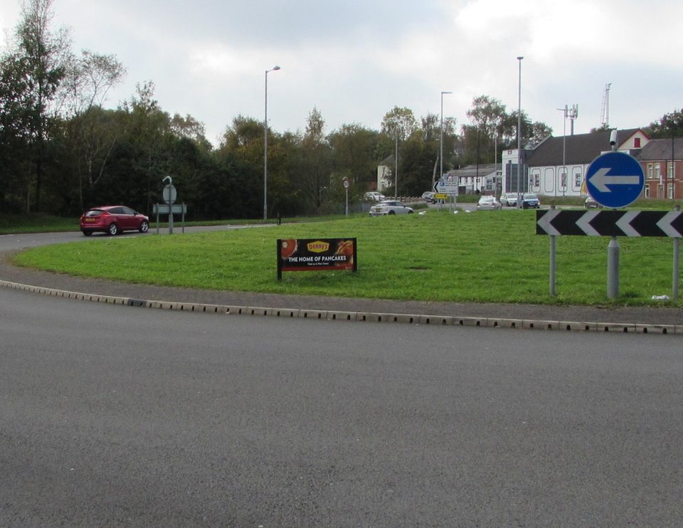 A Denny’s ad in Swansea, home of Europe’s only Denny’s