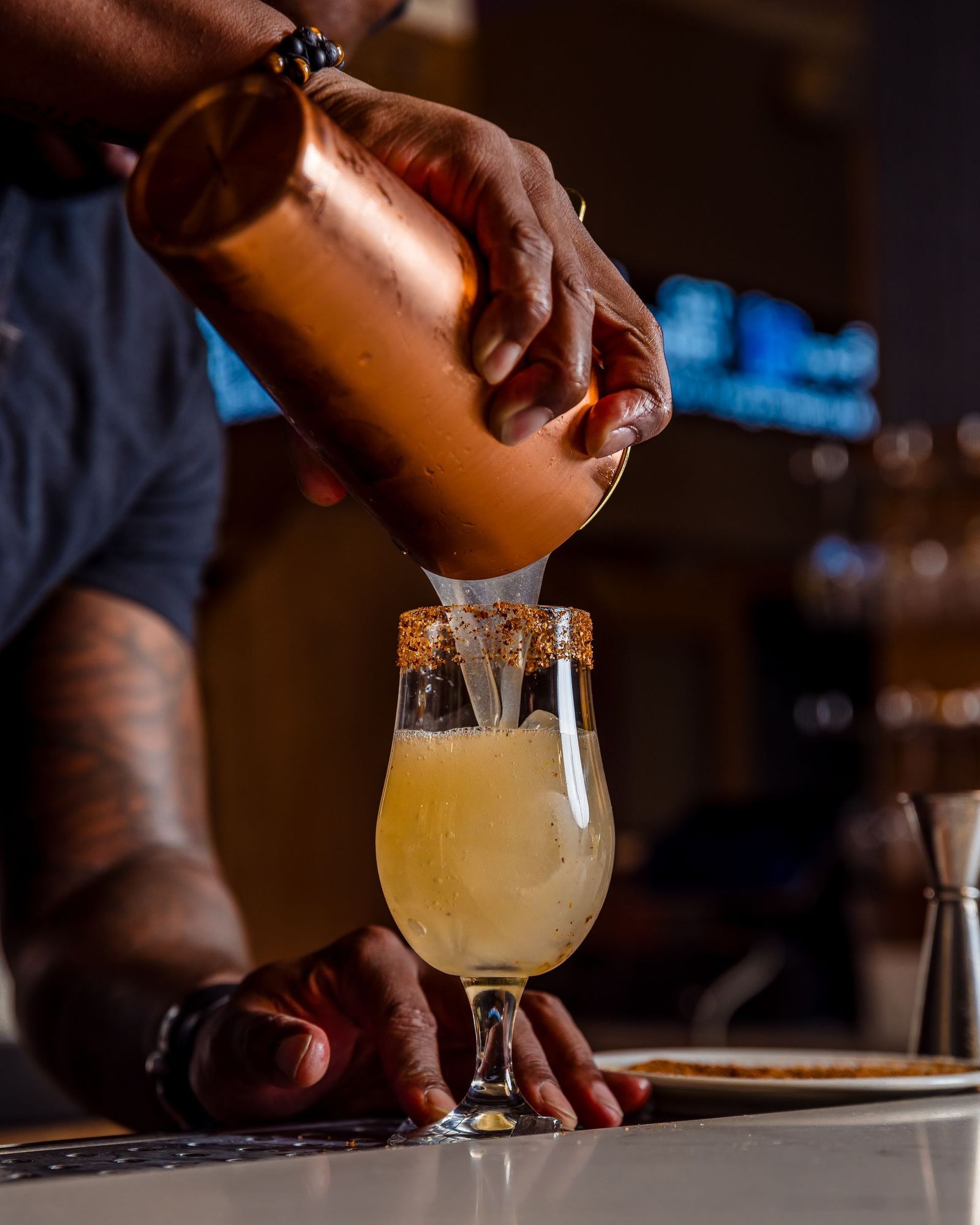 Drink preparation at Parlay Detroit