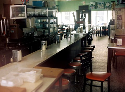 Interior of Lafayette Coney Island, archival photograph
