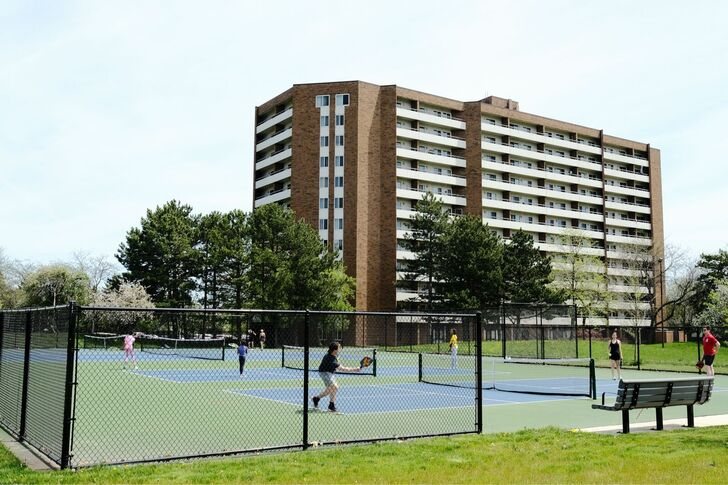Mayor Dennis W. Archer Greenway: Pickleball courts along the greenway