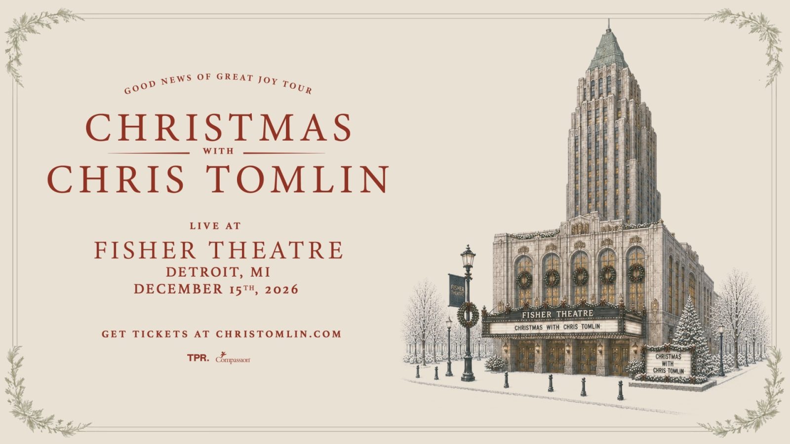 Christmas with Chris Tomlin: a holiday date at the Fisher Theatre — Organizer image