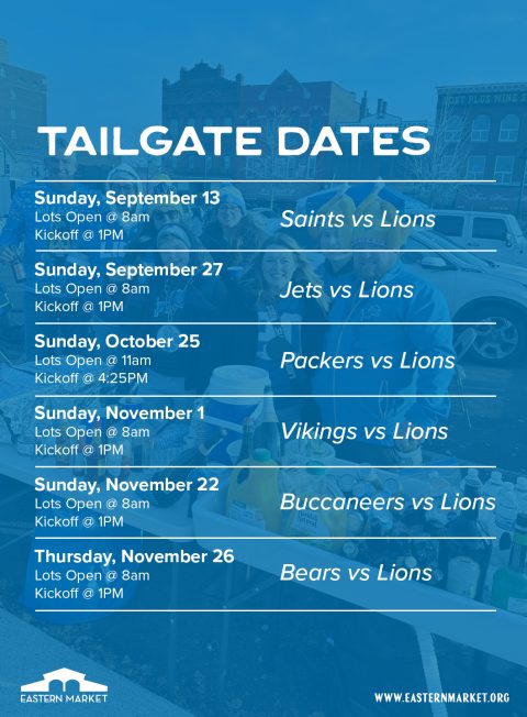 Detroit Lions Tailgate at Eastern Market (Oct. 25)