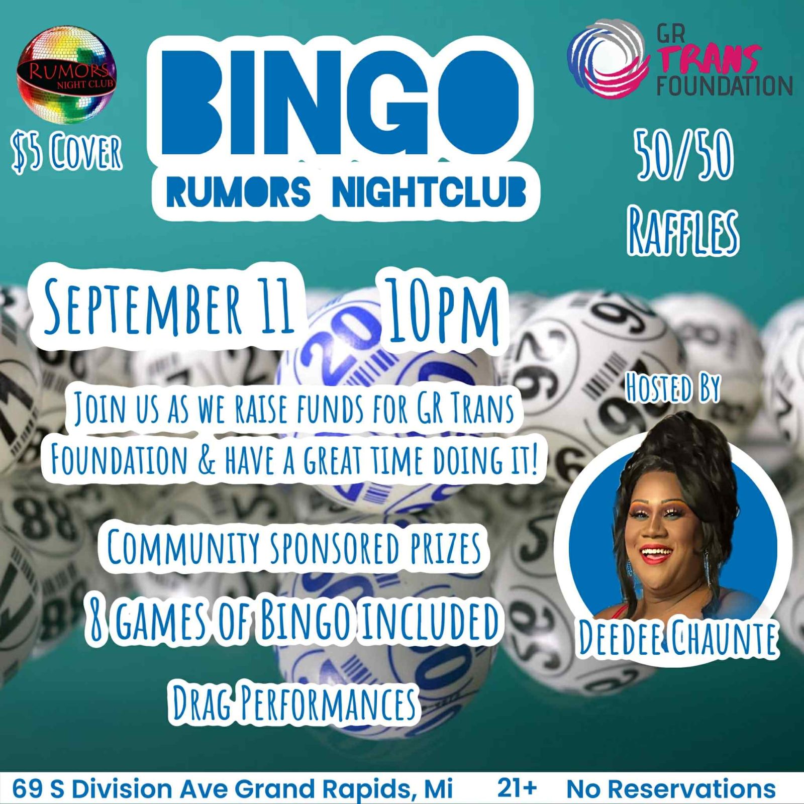 Bingó a Grand Rapids Trans Foundation támogatására (közösen szervezett) — Szervezői kép