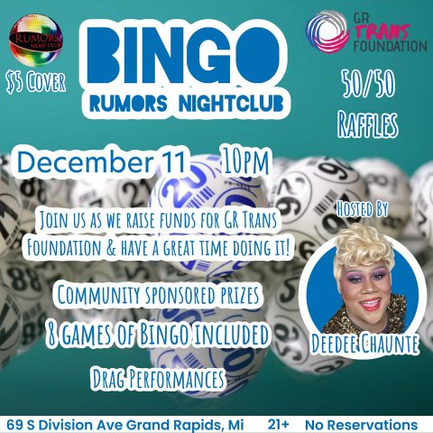 Bingo a Grand Rapids Trans Alapítvány javára (21+) — Szervezői kép