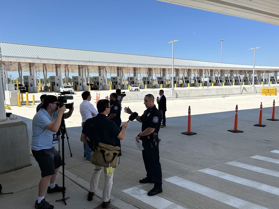 The canopy over the U.S. inspection lanes, 2026