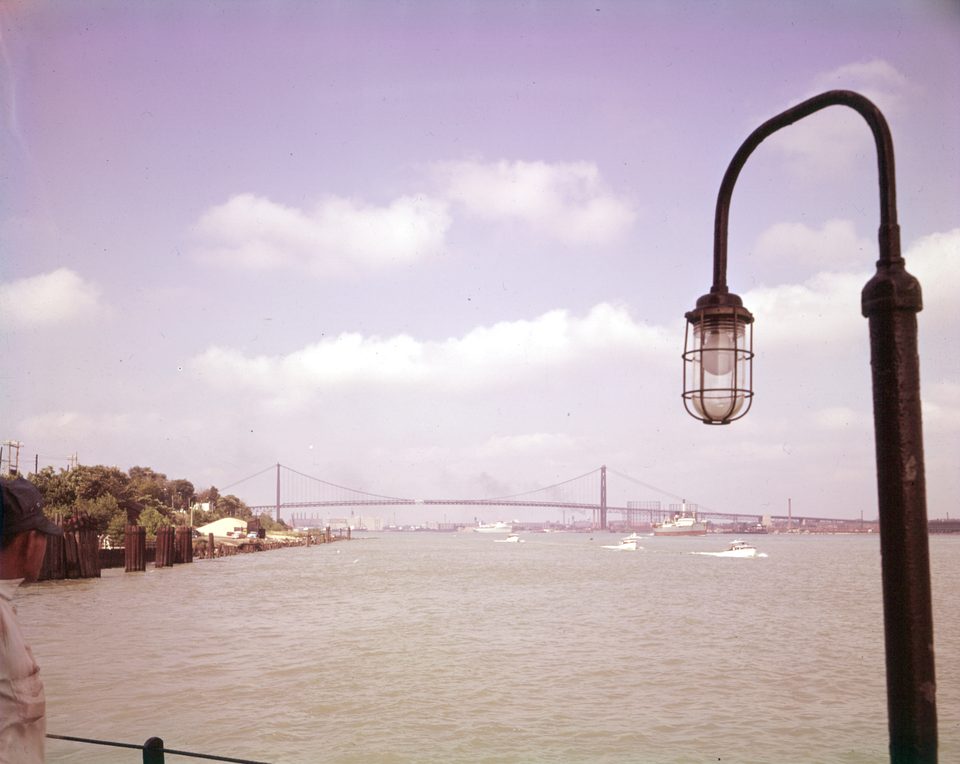 The Ambassador Bridge from Windsor, about 1948
