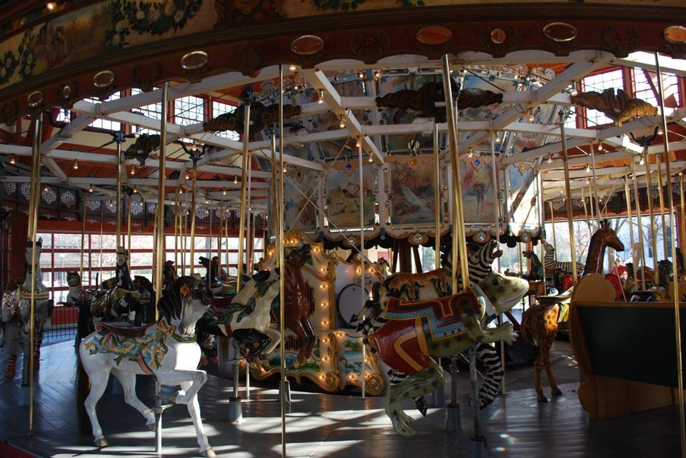 The 1913 Herschell-Spillman carousel and its hand-carved animals (photo: 2009)