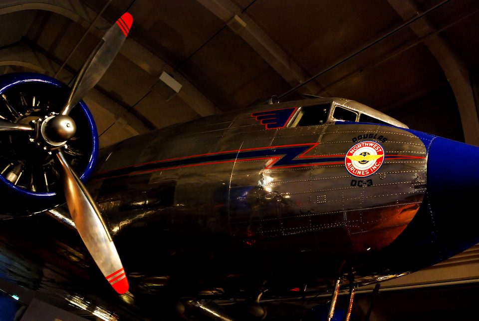 The Douglas DC-3 in Heroes of the Sky; it logged 84,875 hours in the air, more than any other airplane (photo: 2008)