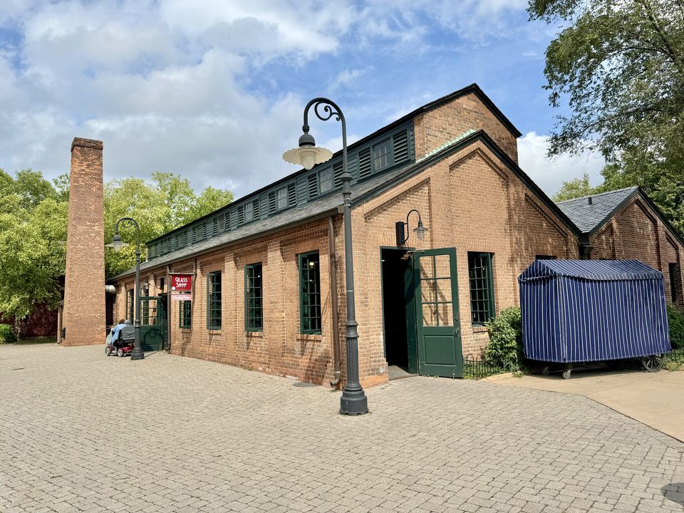 The Liberty Craftworks glass shop, where glassblowing is still demonstrated (photo: 2024)