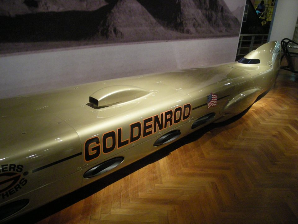 Goldenrod (1965), which hit 409.277 mph at Bonneville on four Chrysler V-8s (photo: 2012)
