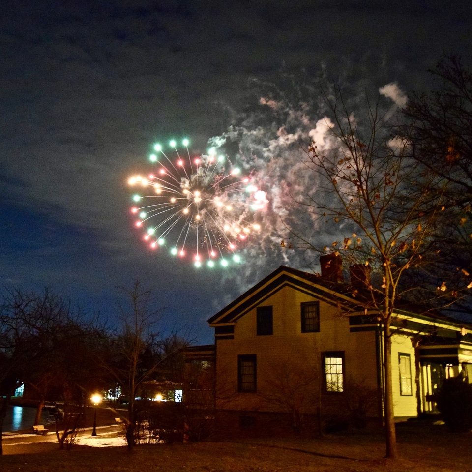 Fireworks close out a Holiday Nights evening in Greenfield Village, December 20, 2017