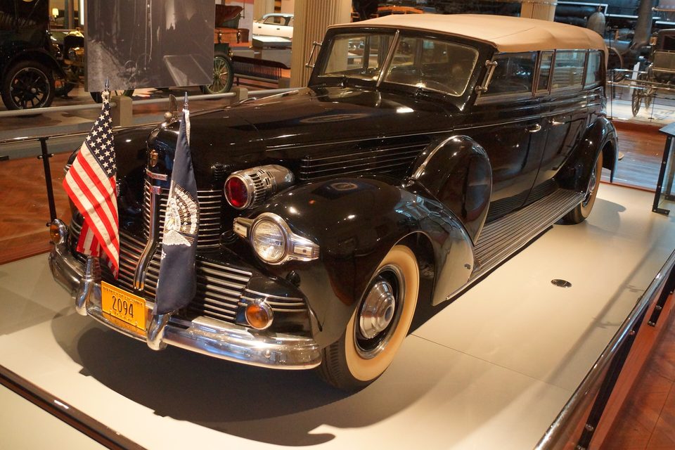 Franklin D. Roosevelt’s 1939 Lincoln “Sunshine Special”, the first car built expressly for presidential use (photo: 2016)