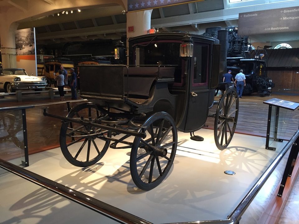 Theodore Roosevelt’s horse-drawn brougham (1902) among the presidential vehicles (photo: 2019)