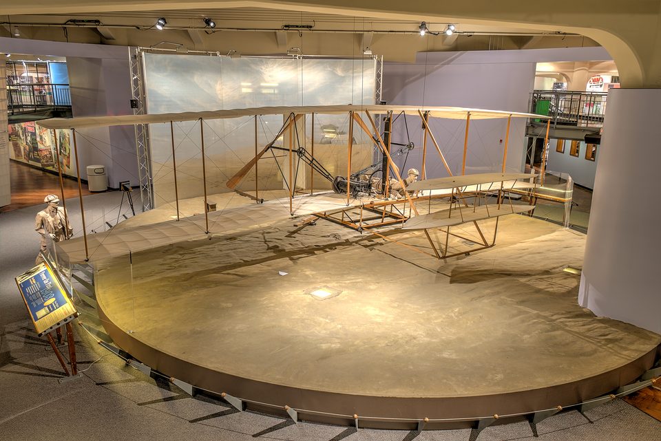 The 2003 replica of the 1903 Wright Flyer in Heroes of the Sky (photo: 2015)