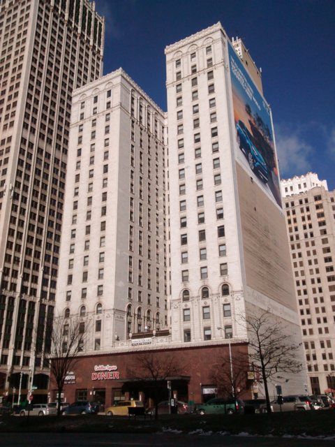 The former Barlum Hotel building as the New Cadillac Square Apartments in 2016
