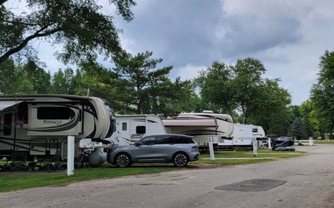 Campers on the campground sites