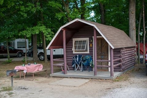 A cabin on the campground