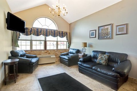 The lobby with leather seating