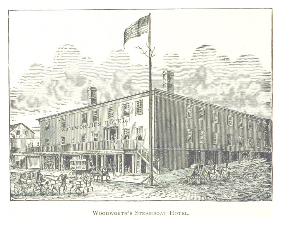 Woodworth Steamboat Hotelje Detroitban, 1884-es metszeten