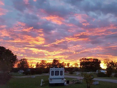 Sunset over the campsites