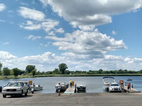 Boat launch area in the park
