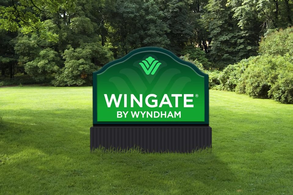 The Wingate by Wyndham entrance sign on the lawn