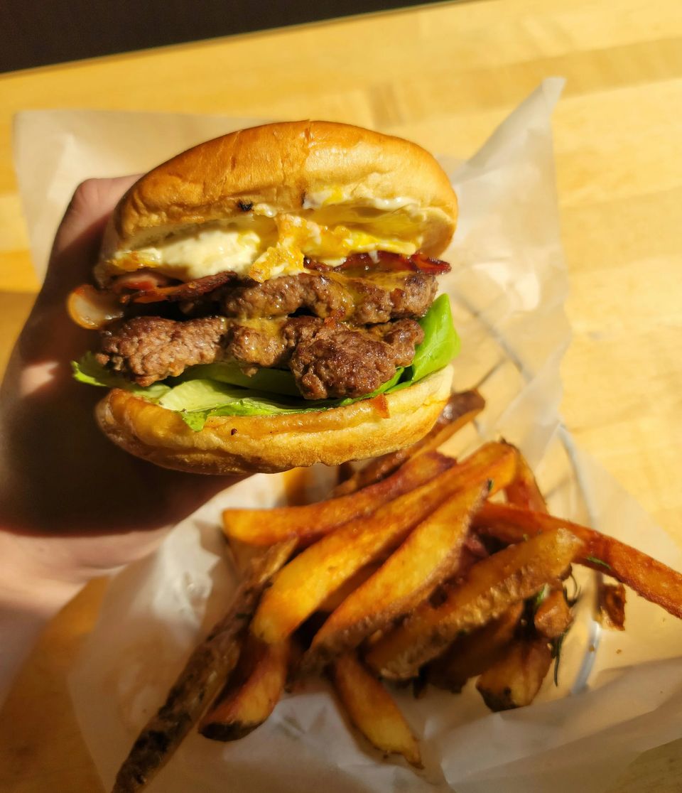 Burger with fries
