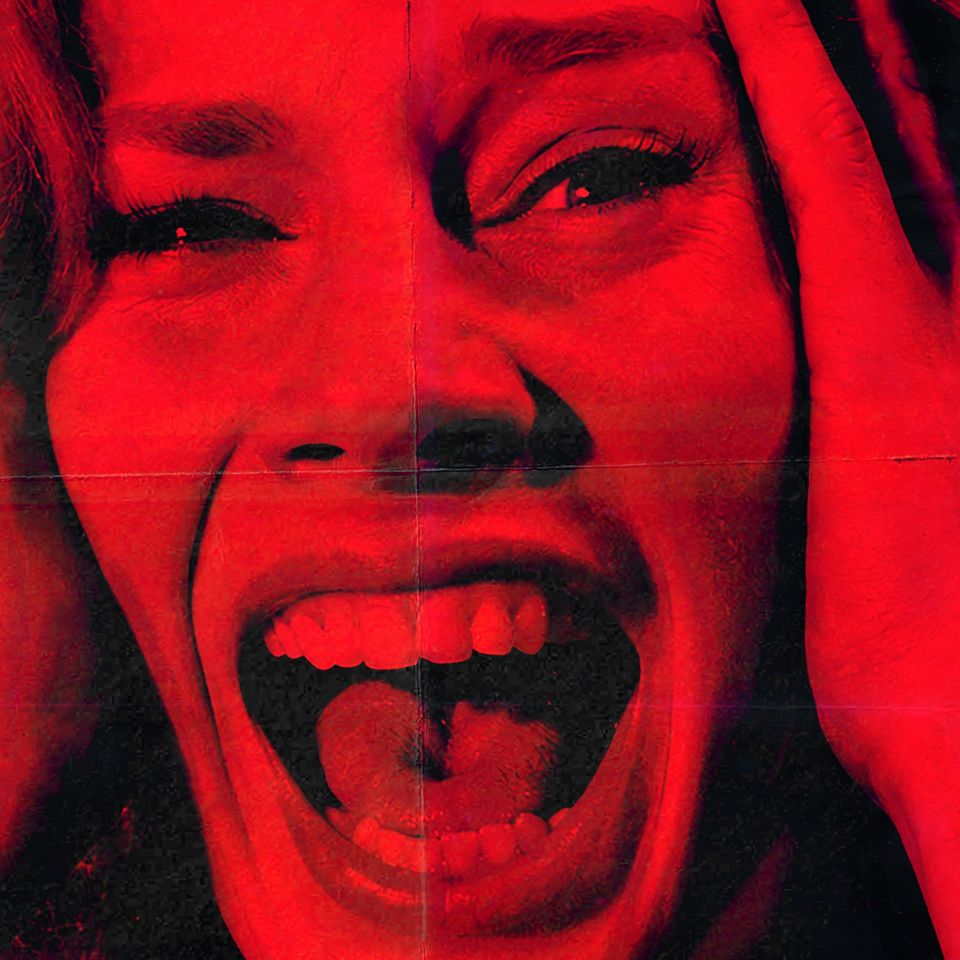 Red-toned poster image of a screaming woman for a Ringwald show