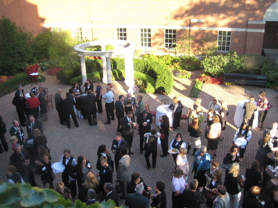 Lovett Hall — Evening reception in the Ginger Meyer Garden at Lovett Hall