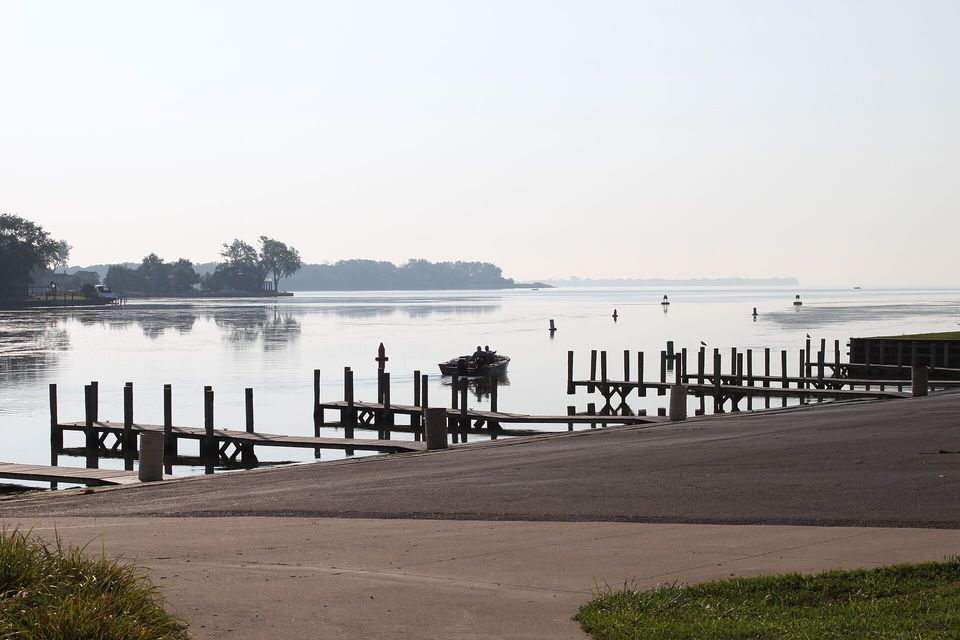 The boat launch at Lake Erie Metropark