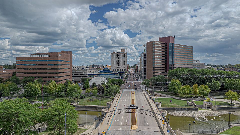 Downtown Flint from above
