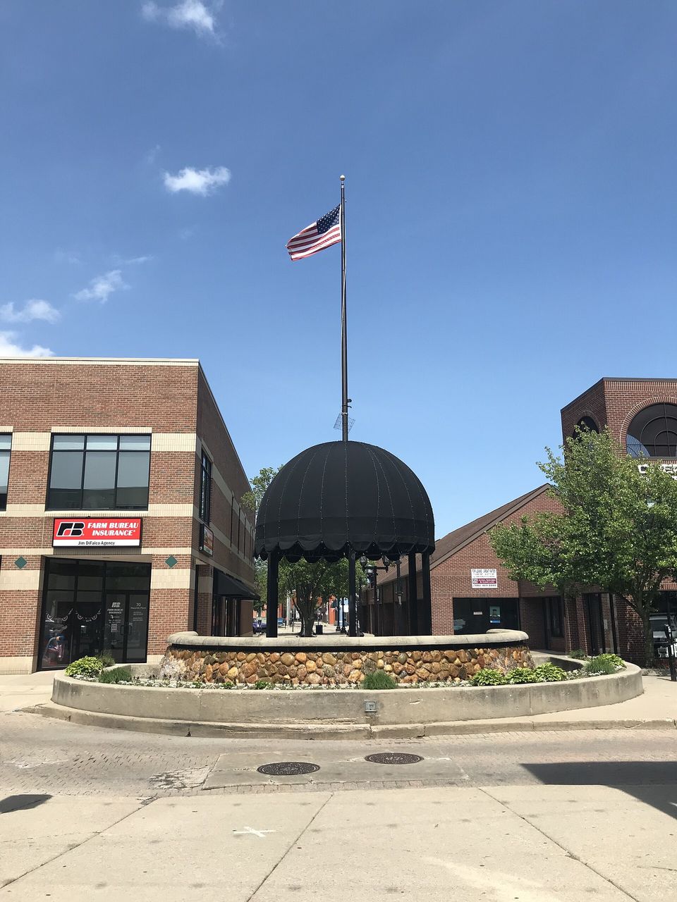 The fountain plaza and stage in downtown Mount Clemens