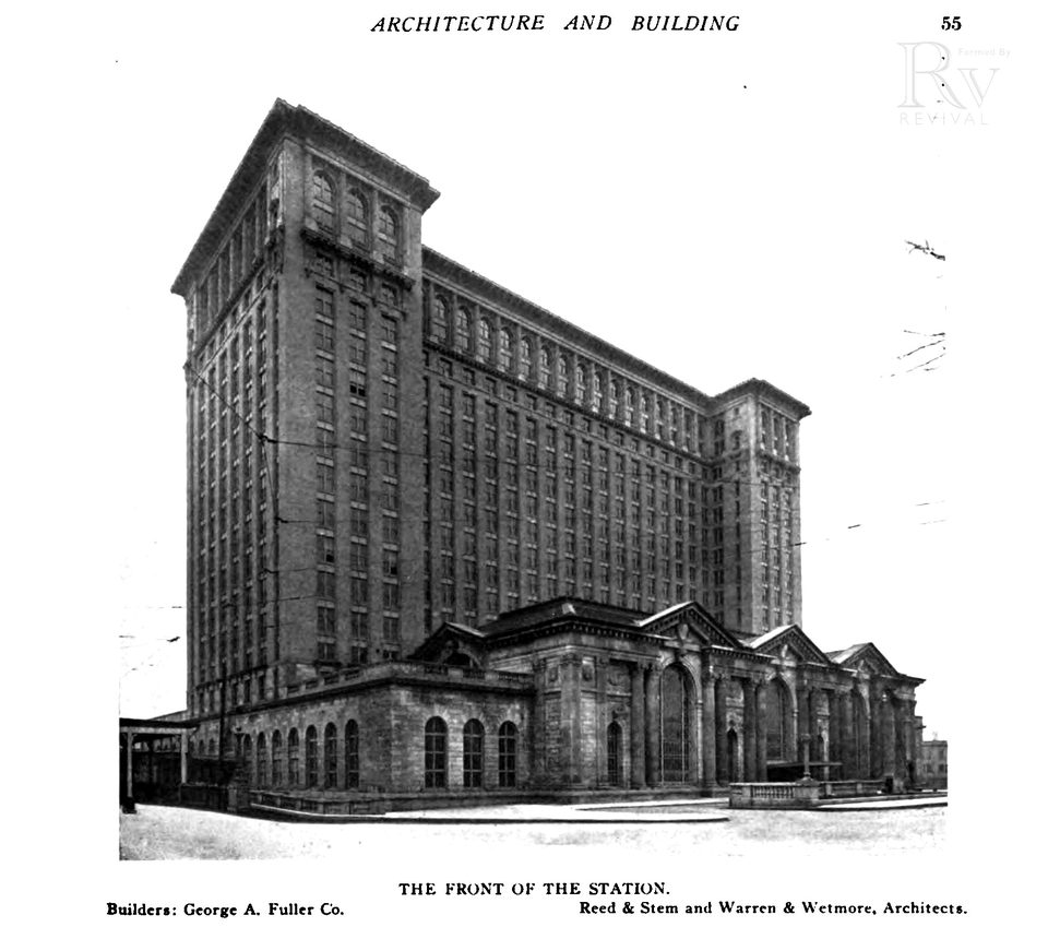 The finished station from the front corner, 1915