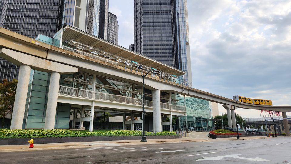 A train at Renaissance Center station (2025)